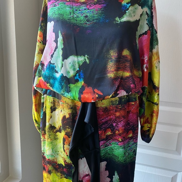 Rocco Barocco Floral Abstract silk dress XS - Picture 8 of 16